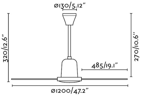 FARO 33005 - Stropný ventilátor ECO INDUS pr. 120 cm biela
