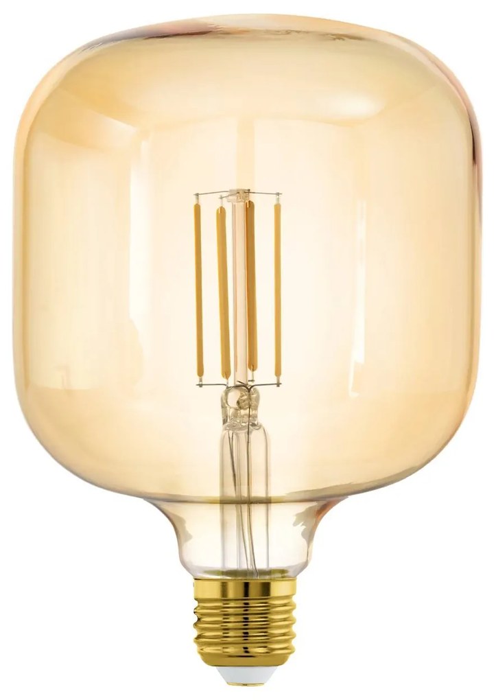EGLO Retro stmievateľná filamentová LED žiarovka, E27, T125, 4,5 W, 470lm, 2200K, teplá biela, jantárová