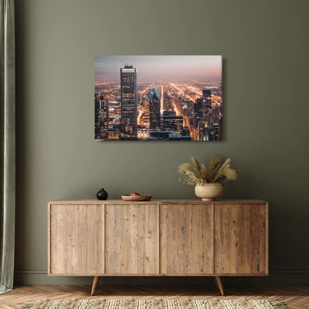 Obraz svietiacej metropoly (90x60 cm)
