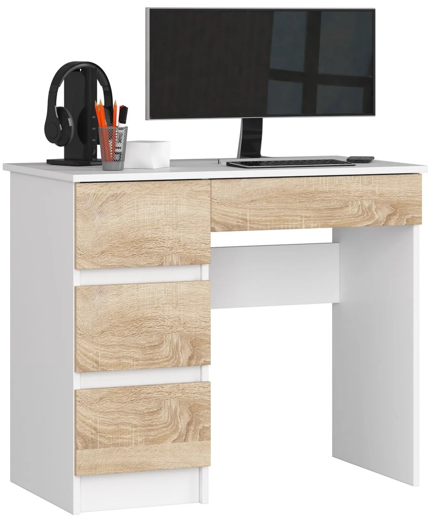 PC stolík Alineadas (biela + dub sonoma). Akcia -12%. Vlastná spoľahlivá doprava až k Vám domov. 1117067