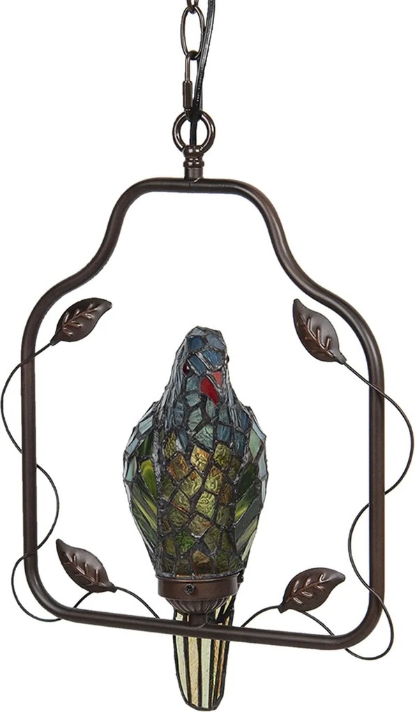 Závesné vitrážové svetlo Tiffany v dizajne papagája - 40 * 26 * 86 cm E14 / max 1 * 25W