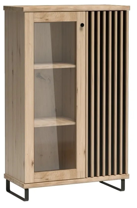 Vitrína Moderno C3 86 cm dub Artisan/čierna