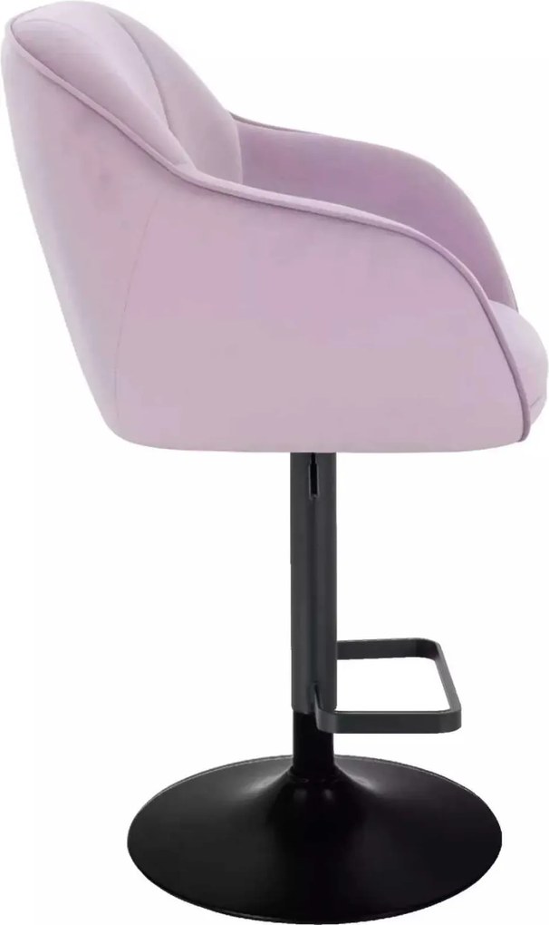 LuxuryForm DESIGN Barová stolička AVOLA VELUR na čiernom tanieri - levanduľa