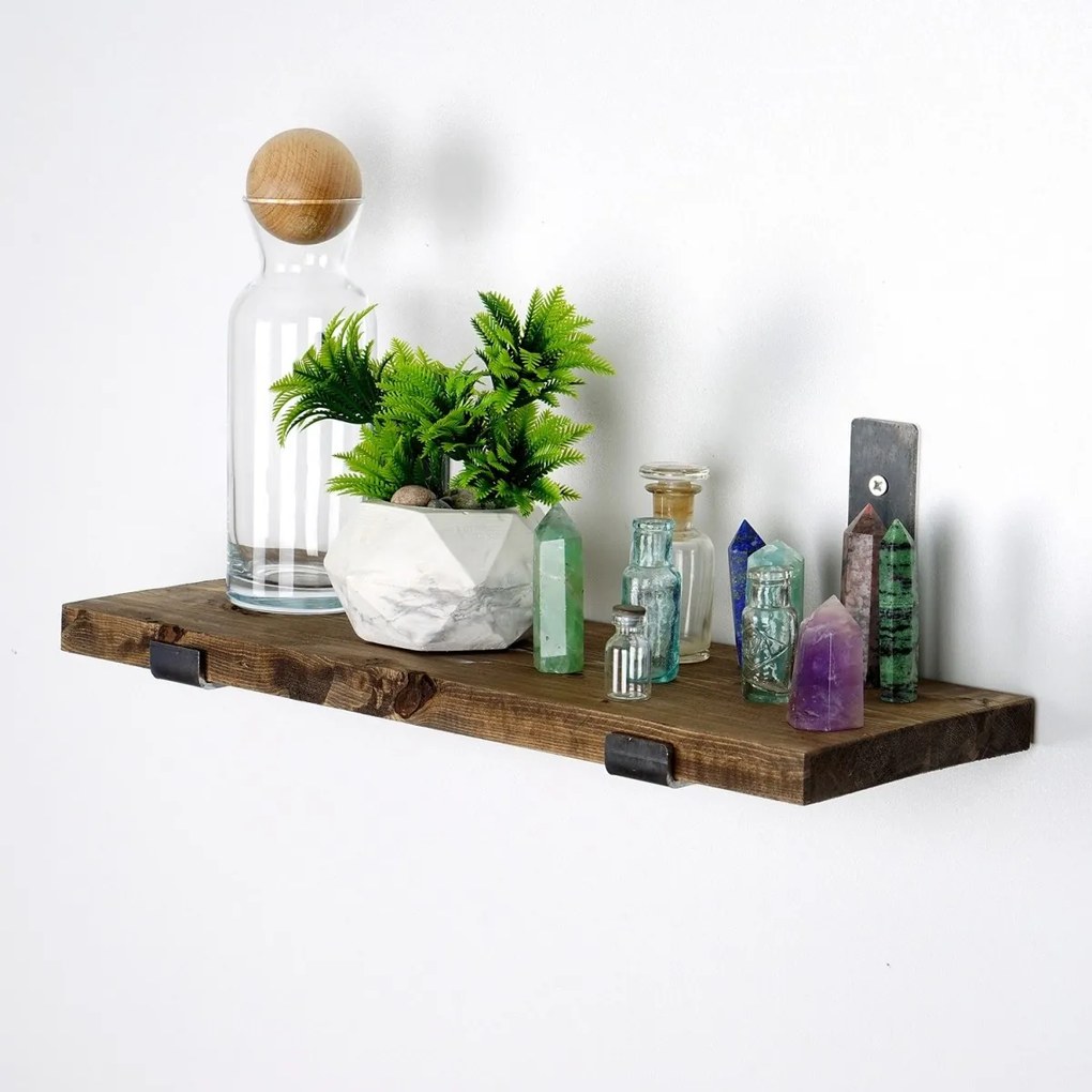 Nástenná polica LAM II 40 cm orech/čierna