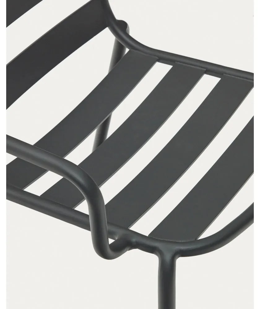 Tmavosivé kovové záhradné stoličky v súprave 4 ks Joncols – Kave Home