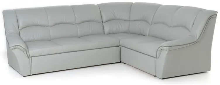 Kožená rohová sedacia súprava DUBAJ LUX XL II, Ľavá, tm. modrá (K-58)_biela (U-1)