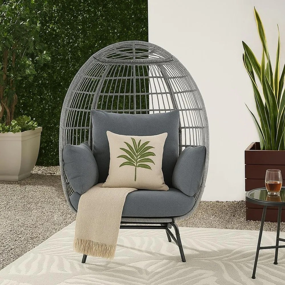 Záhradné kreslo vajíčko Avenberg ZAIRA, sivá