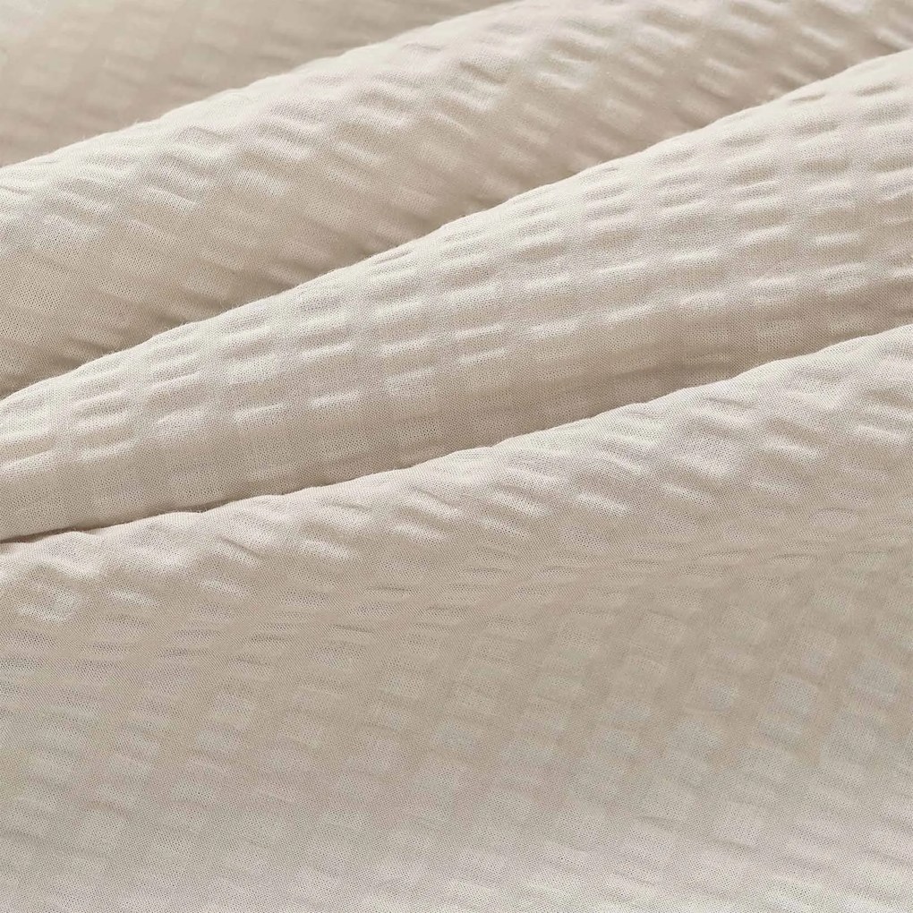 Goldea krepové posteľné obliečky duo - okrasné rastliny s latte 140 x 200 a 70 x 90 cm