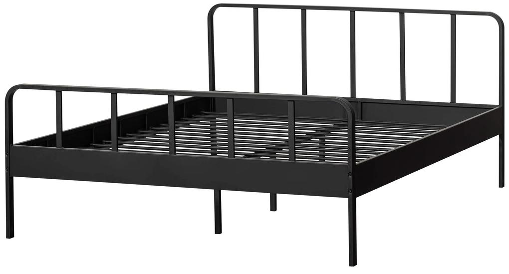 Kovová posteľ 160 x 200 cm emesa čierna MUZZA