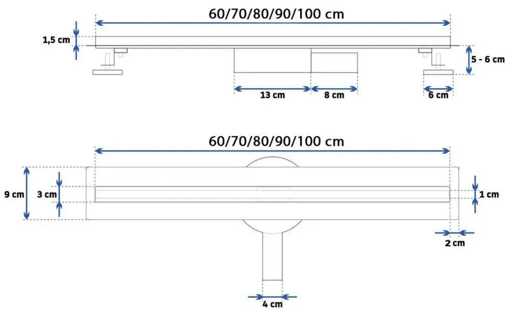 Lineárny odtok Rea Neo Slim Pro 60 cm medený