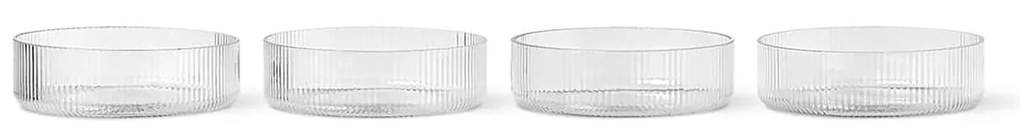 ferm Living Jedálenská misa Ripple číra 12 cm 4 ks