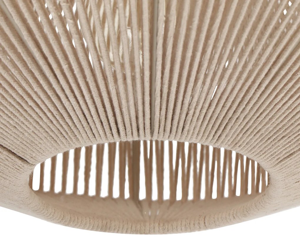 Japandi závesná lampa hnedé lano 46cm - Svea