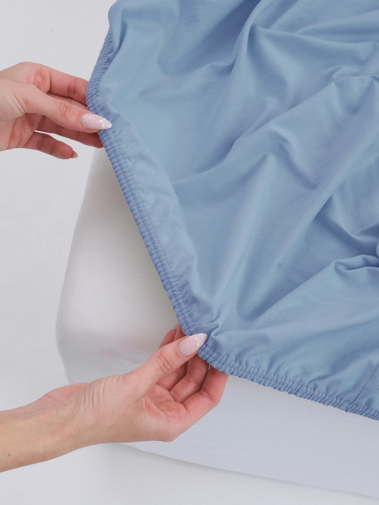 Jersey plachta s elastanom Deluxe 220 × 200 cm – svetlomodrá