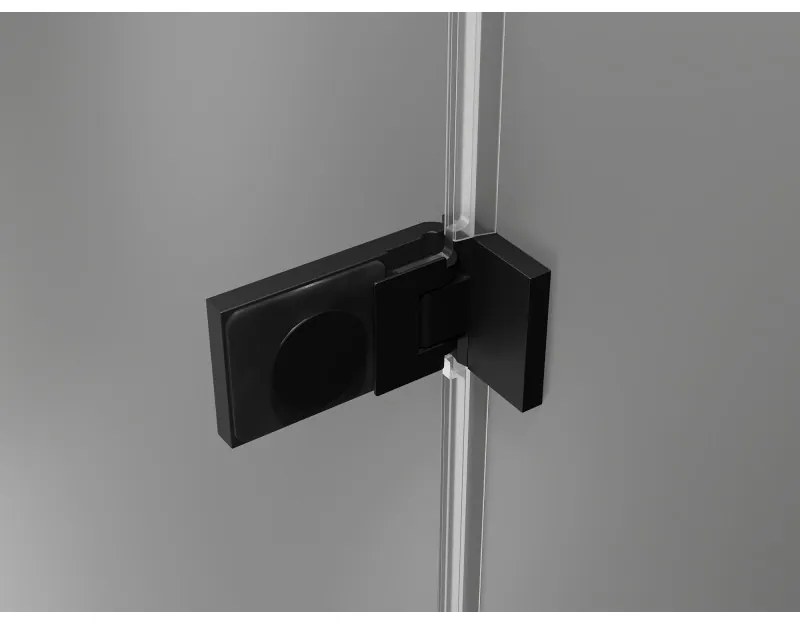 Mexen Lunar-F Duo, Skladací sprchový kút 100 x 95 cm, 8mm číre sklo, čierny profil, 836-100L-095P-70-00
