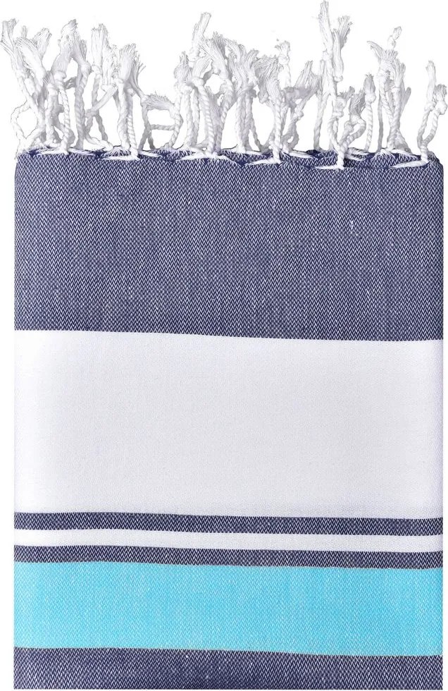 Daiber Plážová deka JN1903 - Tmavomodrá / svetle zelená / biela