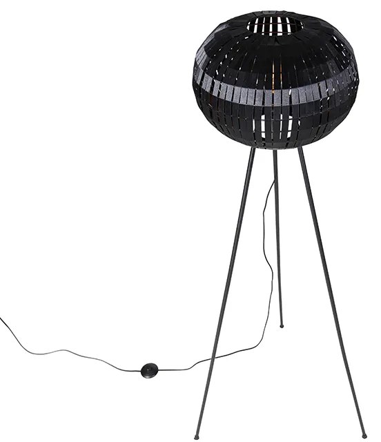 Moderná stojaca lampa trojnožka čierna - Zoë