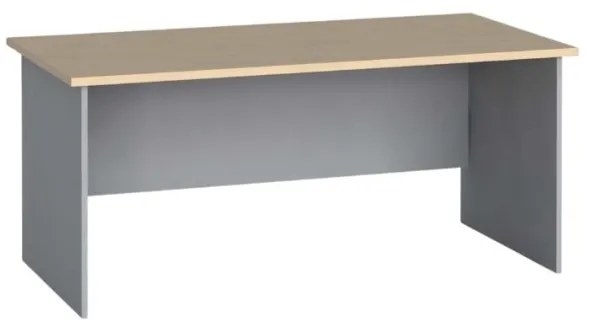 Kancelársky písací stôl PRIMO FLEXI, rovný 160x80 cm, sivá / breza