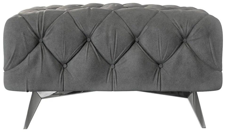 Sivá zamatová podnožka Chelsea – Ropez