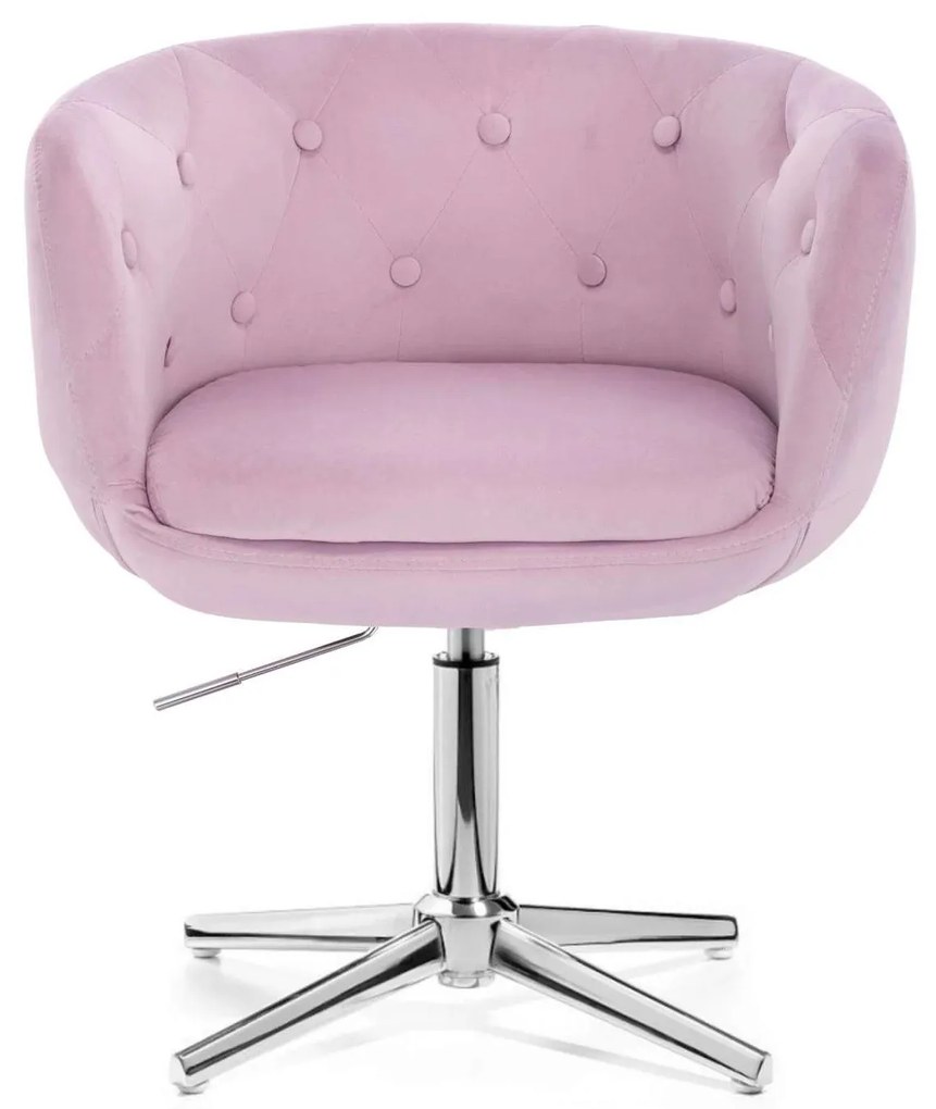 LuxuryForm DESIGN Kreslo MONTANA VELUR na striebornom kríži - levanduľa