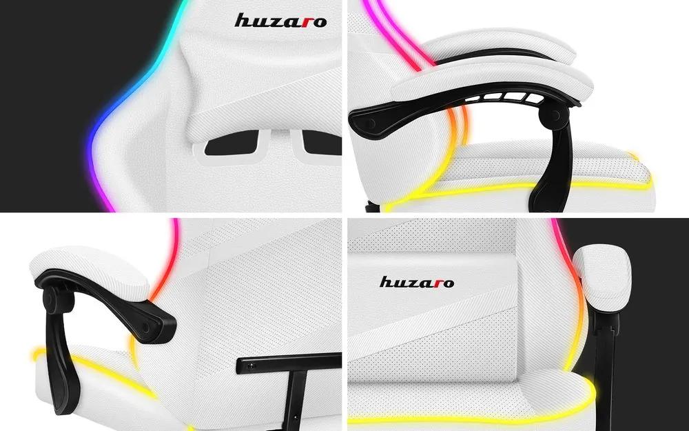 Huzaro Herné kreslo Force 4.4 s LED osvetlením - bílá