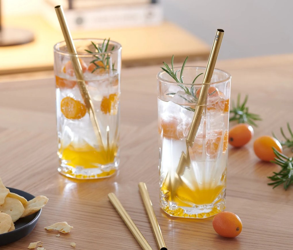 Kovové slamky, 4 ks