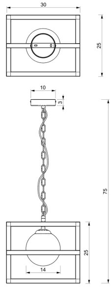 Luster na reťazi DIEGO 1xE14/40W/230V čierna