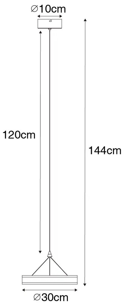 Závesné svietidlo čierne 30 cm vrátane LED 3-stupňový stmievač - Lyani