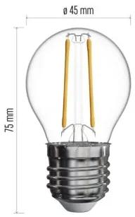 EMOS LED filamentová žiarovka, E27, Mini, 2W, 250lm, teplá biela