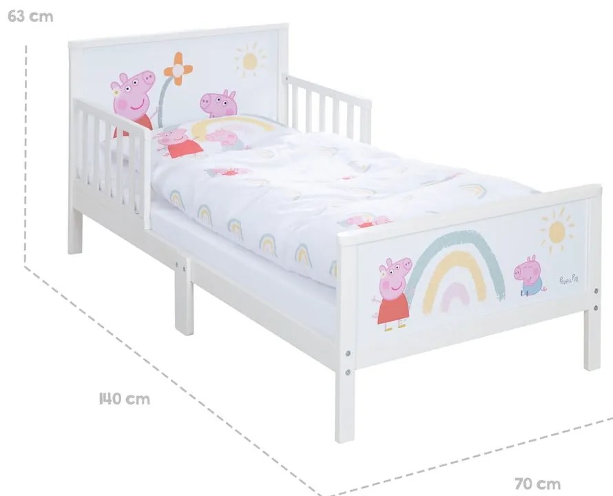 Biela detská posteľ 70x140 cm Peppa Pig – Roba