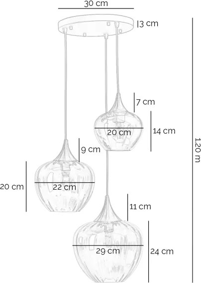 ONLI - Závesné svietidlo ELIDE na lankách 3xE27/15W/230V čierna/medená