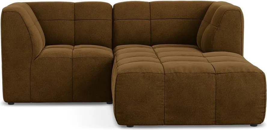 Zamatová rohová pohovka v horčicovej farbe (pravý roh/s leňoškou) Aloha – Makamii