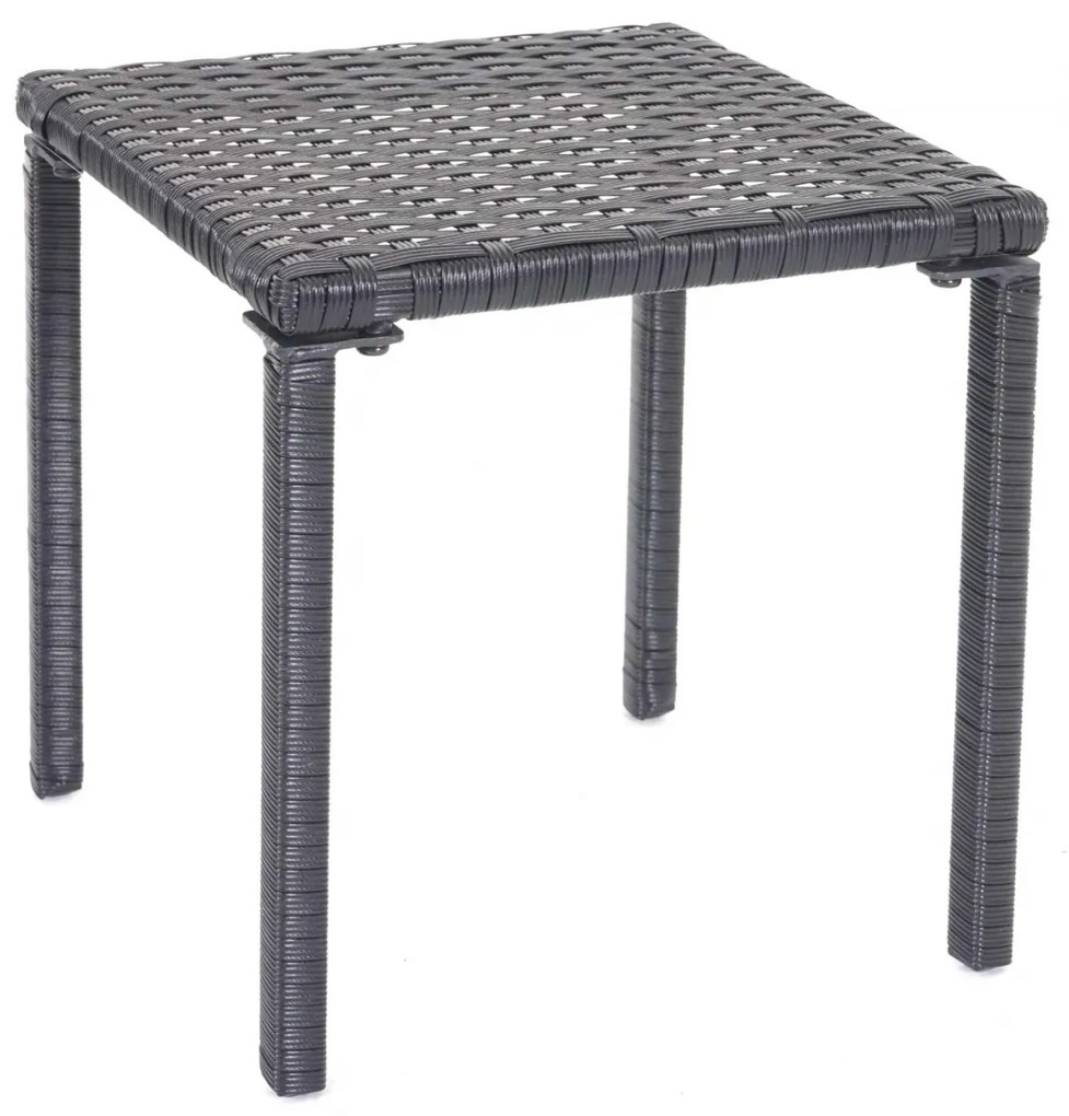 Set 2 záhradných lehátok HWC-E27, polyratan, čierne vankúše - tmavo sivá