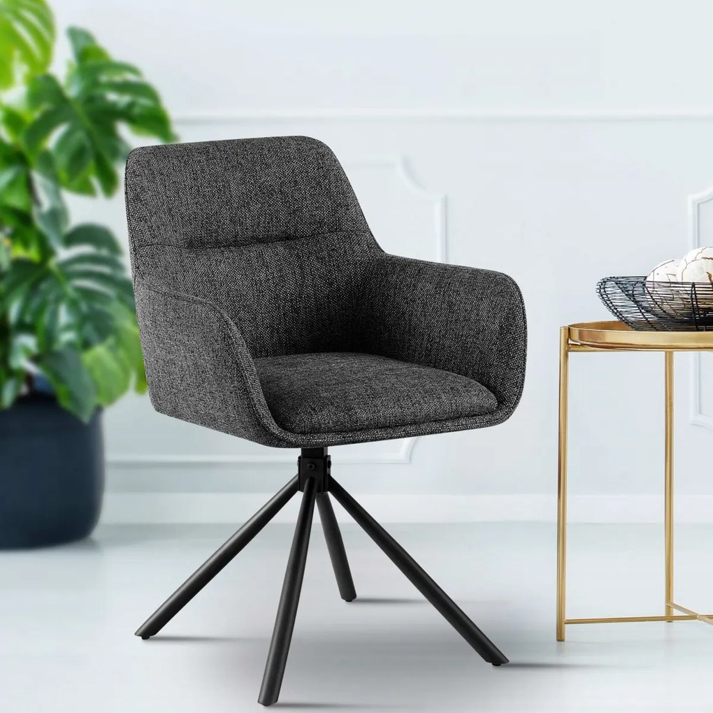 Stolička Tipton, látka - tmavošedá