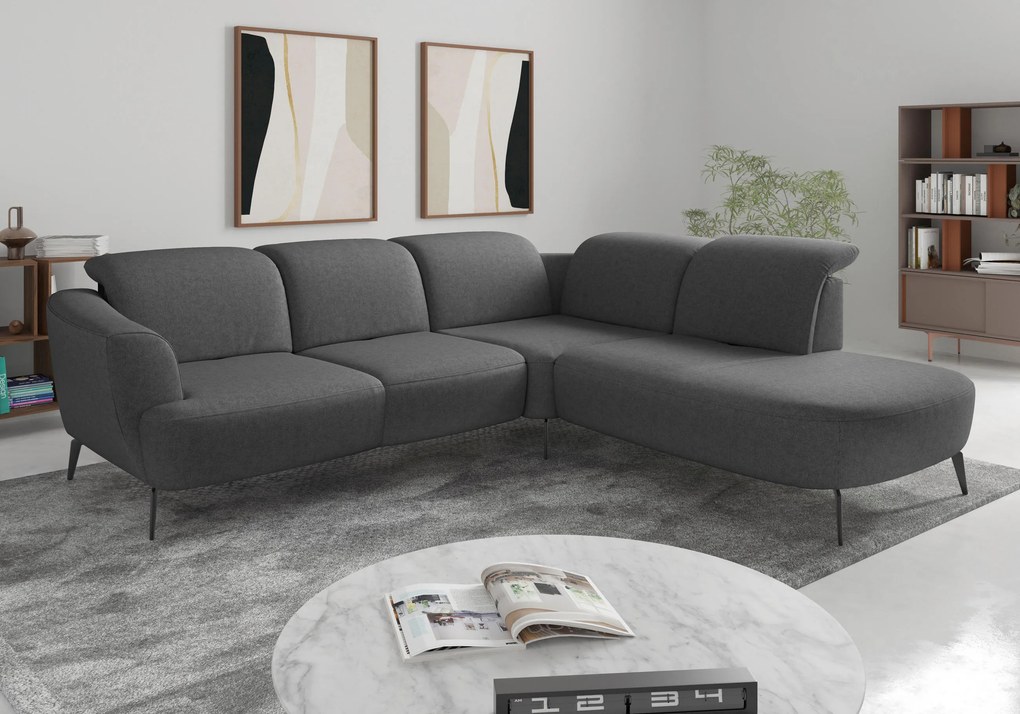 XXXLutz ROHOVÁ SEDAČKA, textil, tmavosivá Sit & More - Sedačky - 00014401851N