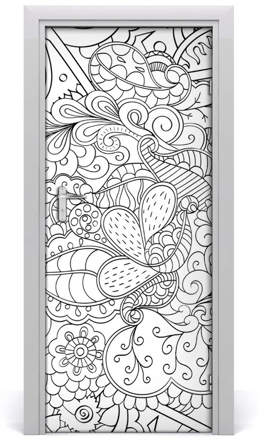 Samolepiace fototapety na dvere pozadia Zentangle 75x205 cm