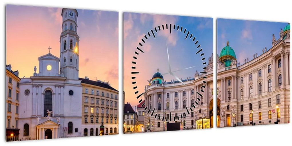 Obraz - Rakúsko, Viedeň (s hodinami) (90x30 cm)
