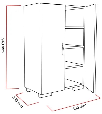 Skrinka na topánky MADA 94x60 cm biela