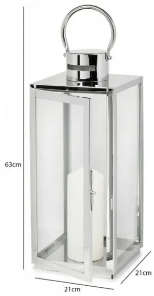 Dekoratívna lucerna 63 cm, lesklý chróm