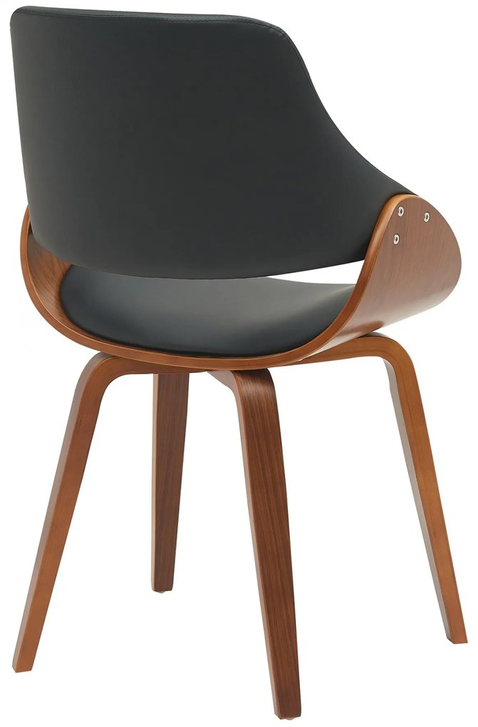 Jedálenská stolička Vangale - koženka - Orech / Čierna