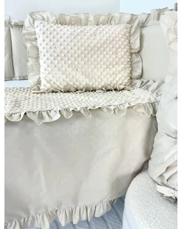 Kompletná béžová výbava do postieľky 5v1 – bavlnená sada pre bábätko