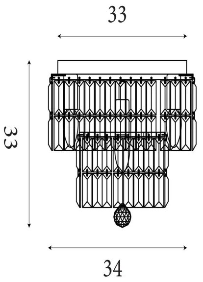 Searchlight 61321-4AB - Stropné svietidlo EMPIRE 4xE14/60W/230V IP44
