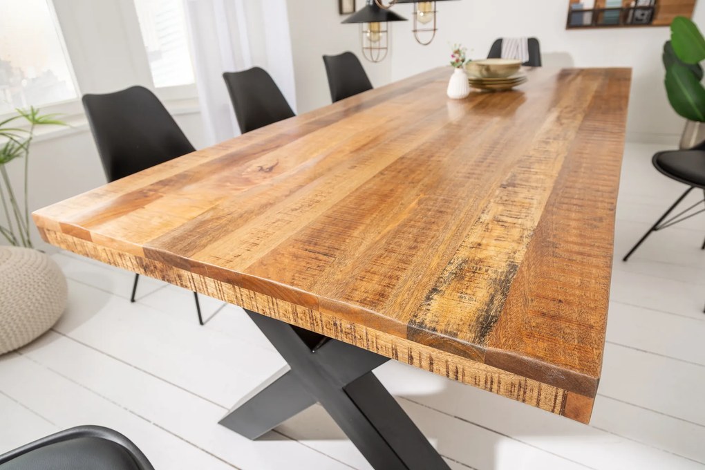 Jedálenský stôl Iron Craft 200cm mango natural 70mm