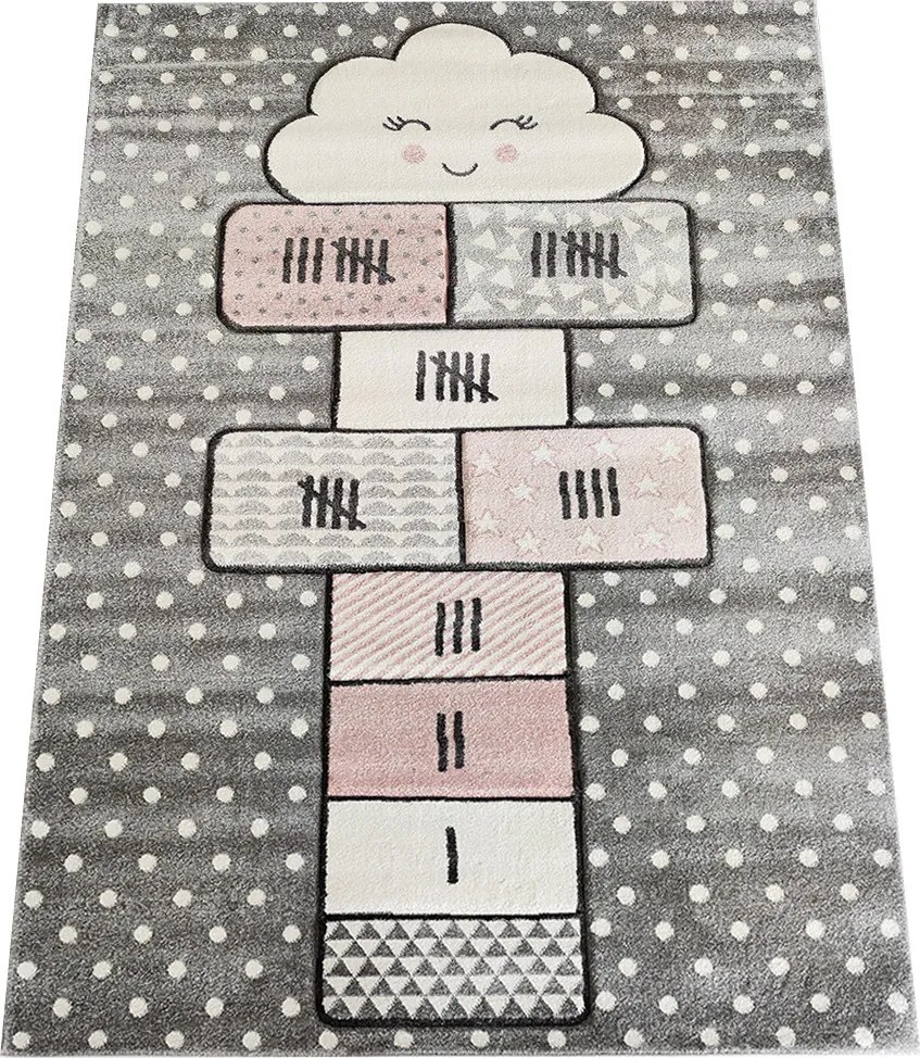 Detský koberec Smart Kids 22604 GREY – sivý so skákačkou, obdĺžnik Rozmer: 160x230 cm