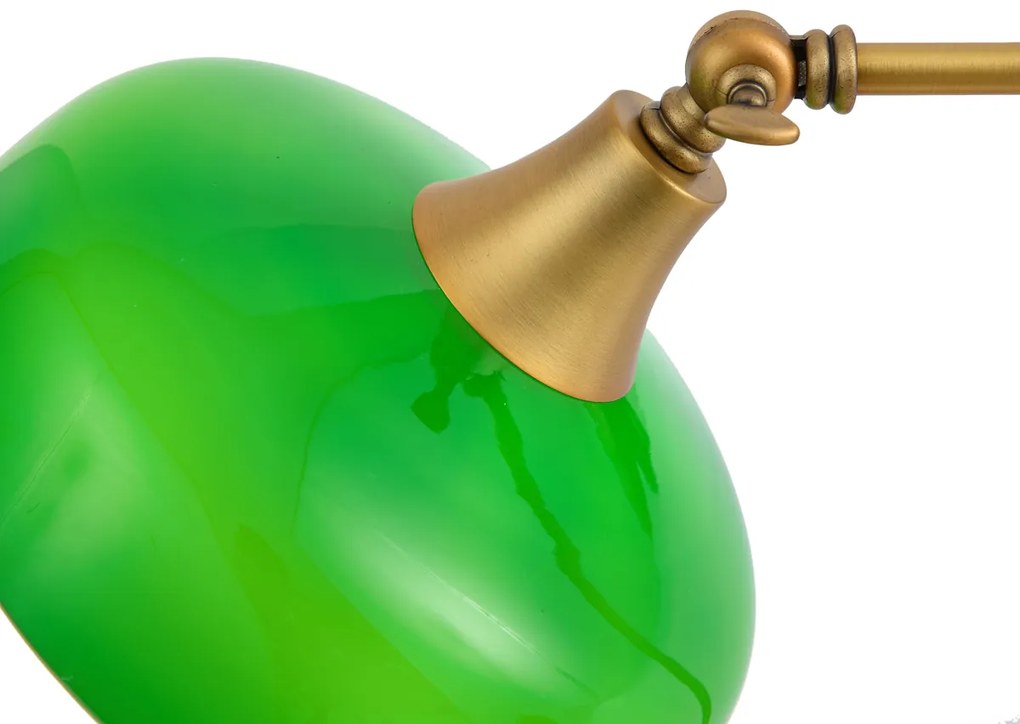 Klasická stolná lampa bronzová so zeleným opálovým sklom - Clerk