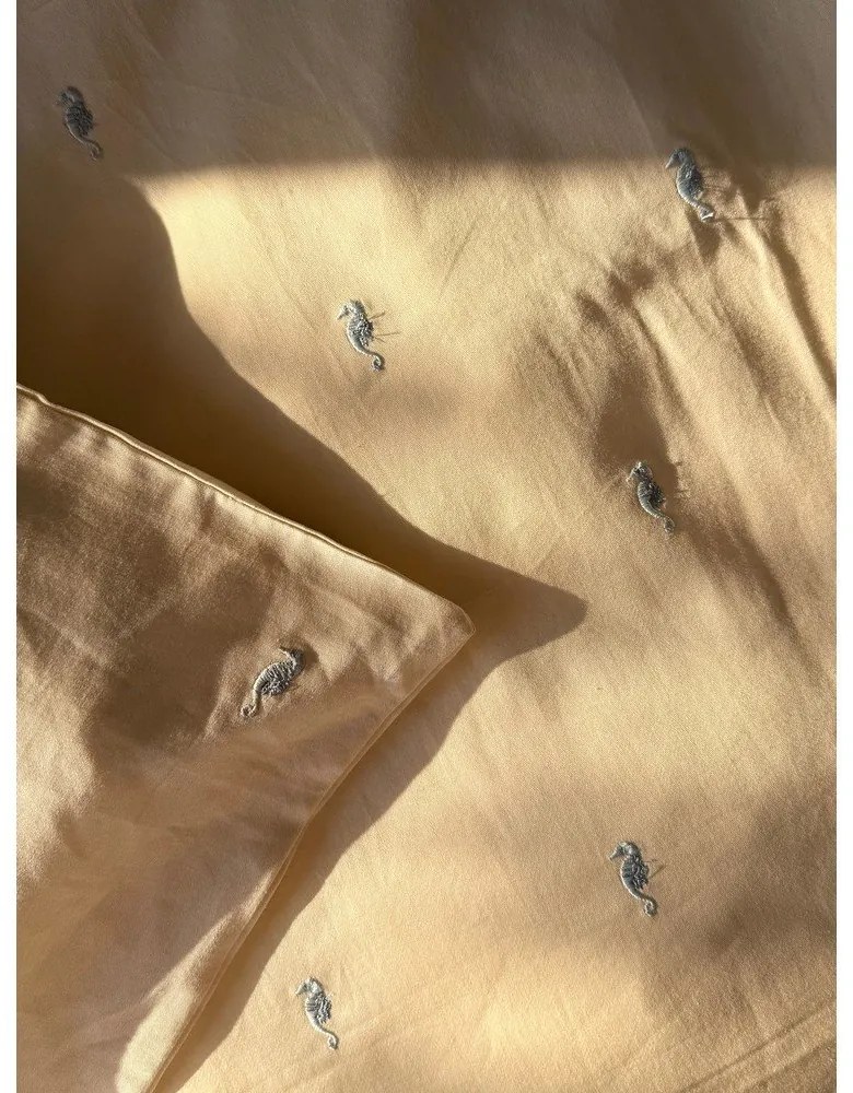 Svetložltá detská obliečka do postieľky z Bio bavlny 70x100 cm Sea Garden – Cam Cam Copenhagen