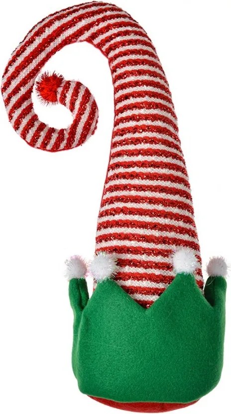 Vianočná dekorácia zápich čiapky škriatka Elfa - 17*7*54 cm
