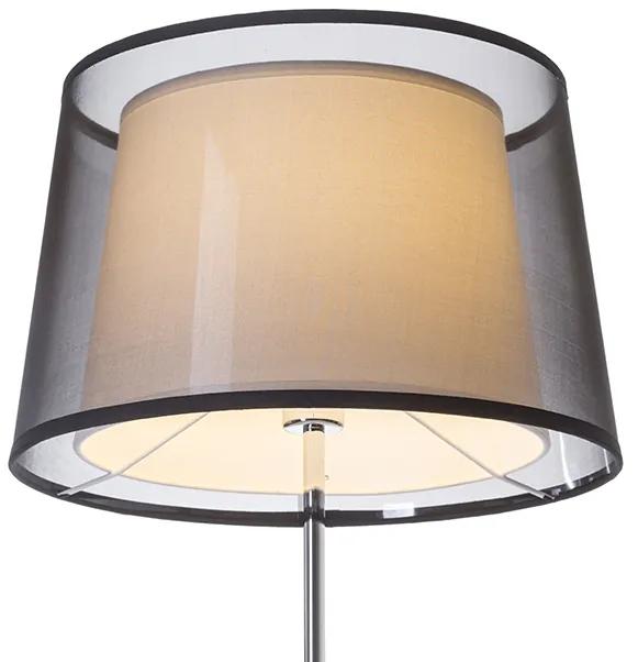 RENDL R12485 ESPLANADE stojanová lampa, dekoratívne transparentná čierna/biela chróm