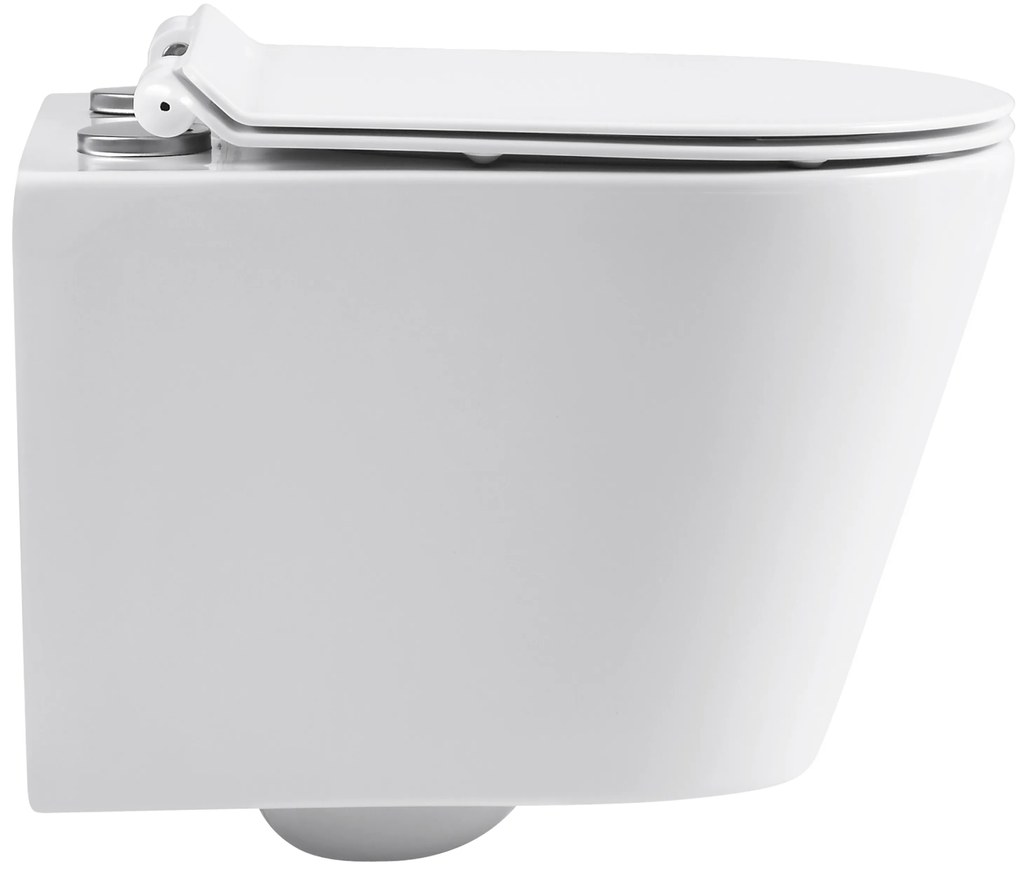 Cerano Norbi, závesná WC misa Rimless 485x365x360 mm + UF toaletné sedátko, biela lesklá, CER-CER-417380