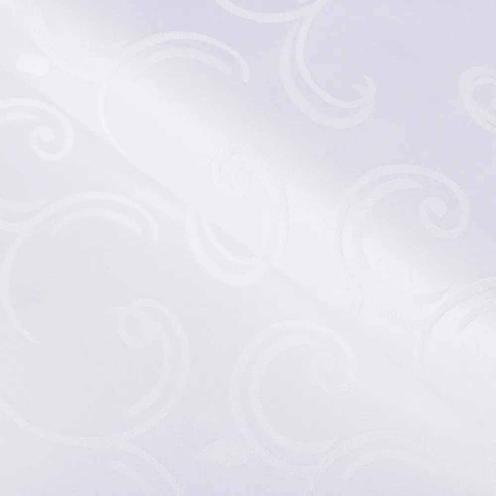 Biante Teflónový oválny obrus TF-100 Biele ornamenty s lístkami 140x200 cm