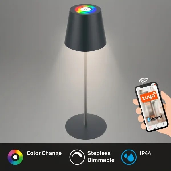 Briloner 7559015-LED RGB stolná lampa COLORIS 3,5W/5V IP44 2000mAh Wi-Fi Tuya